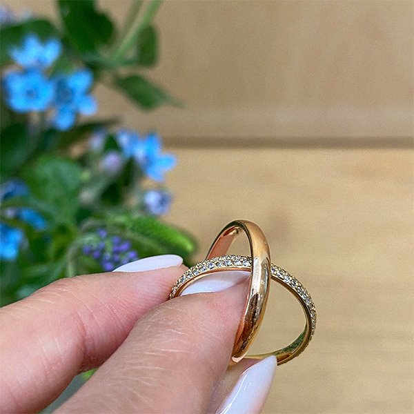 Two Layer Crossing Ring 18K 2줄 크로싱 반지