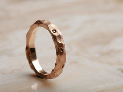 Cognac Diamond Uneven Ring 18K 꼬냑 다이아몬드 언이븐 반지