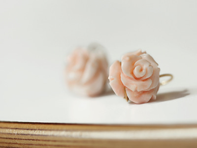 ㆍDesigned by Namheeㆍ Light Pink Coral Hook Earrings 18K 연 핑크 산호(L) 훅 귀걸이